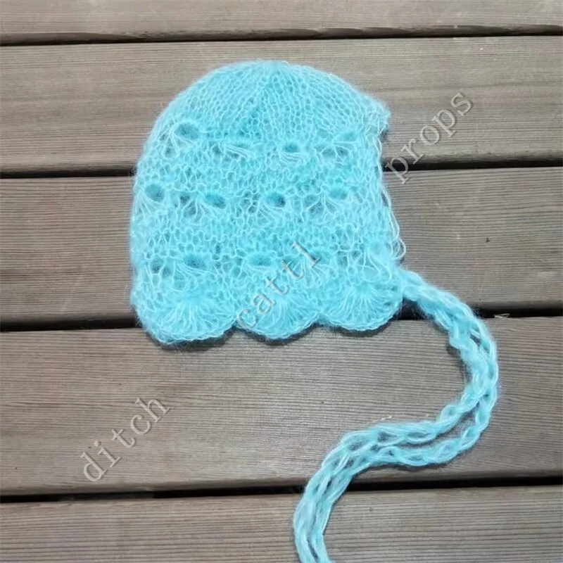 Реквизит для фотосъемки новорожденных мохеровая шапочка ручной работы детская