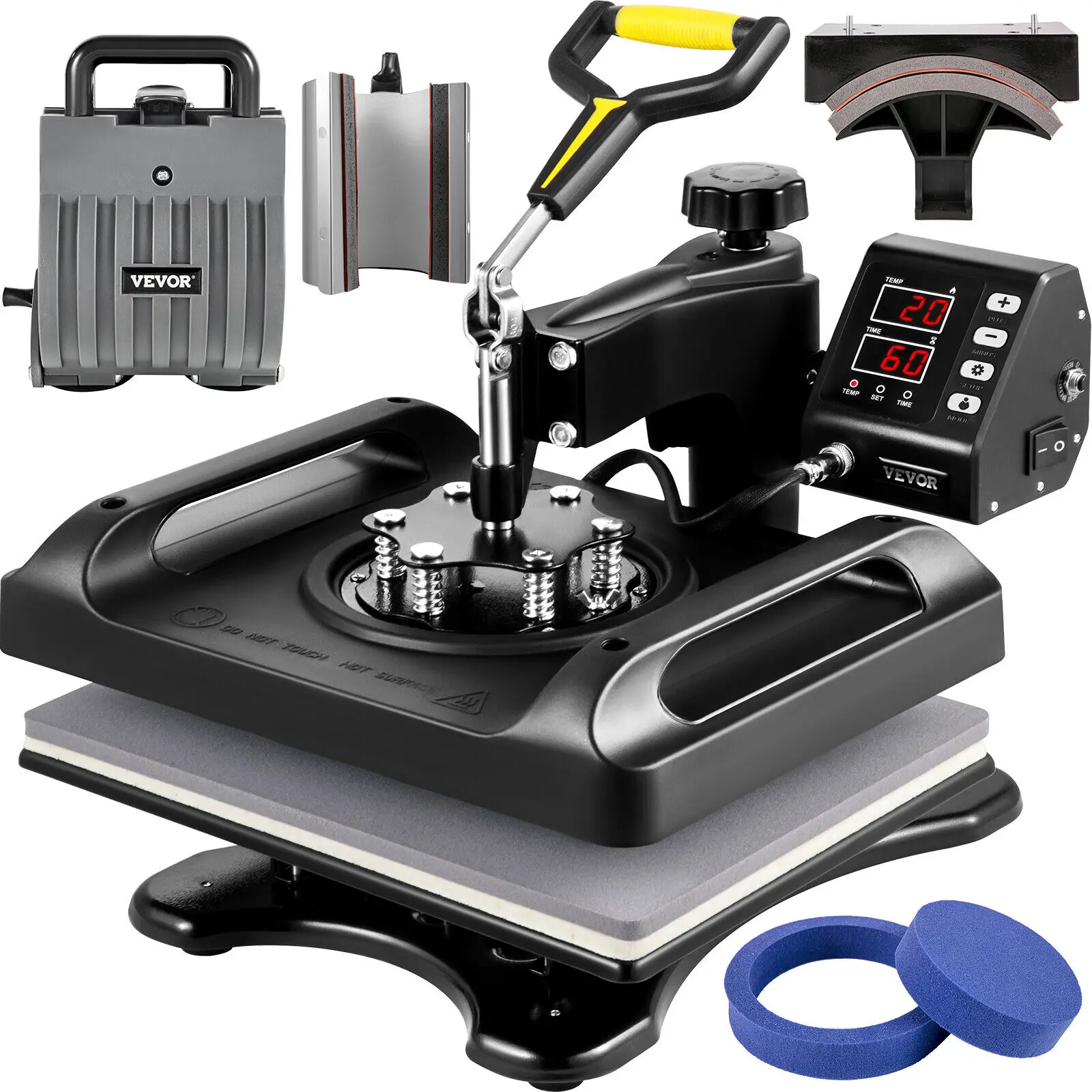

VEVOR 6 in 1 Heat Press Machine 12 x 15 Sublimation Printer T-shirt Cap Plate Heat Press 1000W Sublimation Machine 360