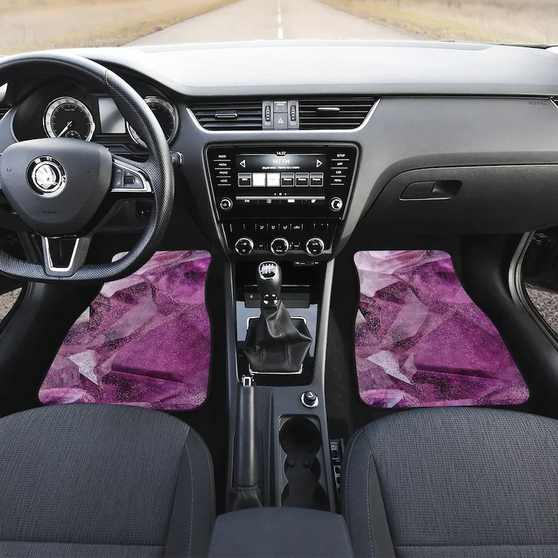 

Purple Abstract Art Car Floor Mats Set, Front and Back Floor Mats for Car, Car Accessories