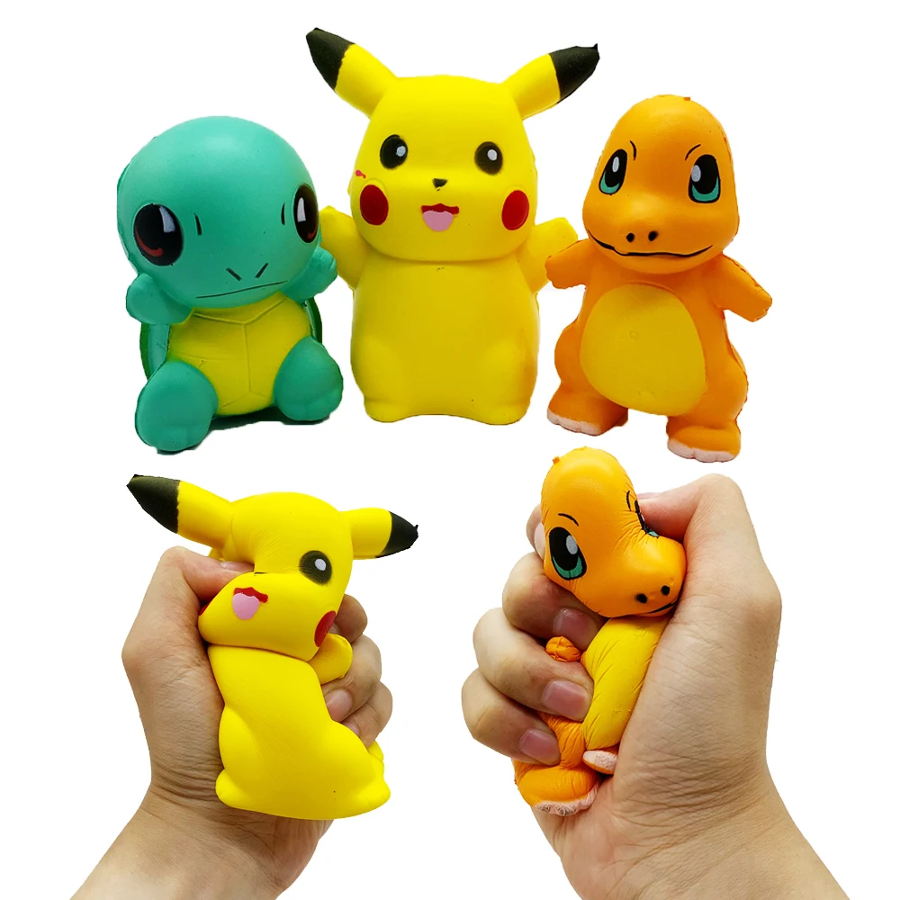 

Pokemon Pikachu Squirtle Charmander Bulbasaur Gengar Squeeze Toys Cartoon Anti Stress Fidget Toys Kids Adult Stress Relief Toy