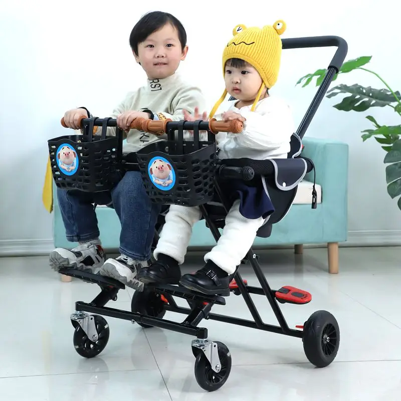 Small To Carry Double Stroller Lightweight Baby Foldable Rotating Double-seat twin baby stroller Easy-to-receive Stroller