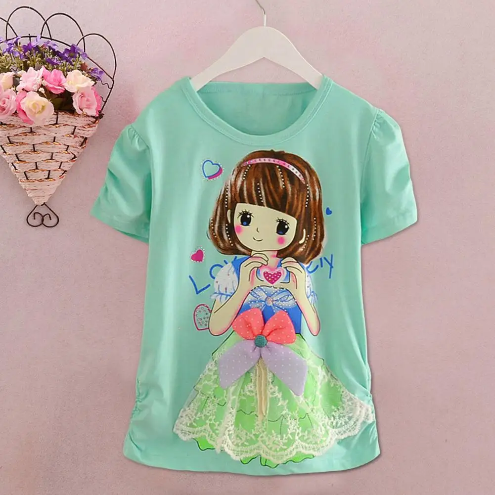 

Child T-Shirt Great Super Soft Sweat-absorbing Summer Girls Print T-Shirt Kid Garment Birthday Gift Baggy Shirt Kid Tee