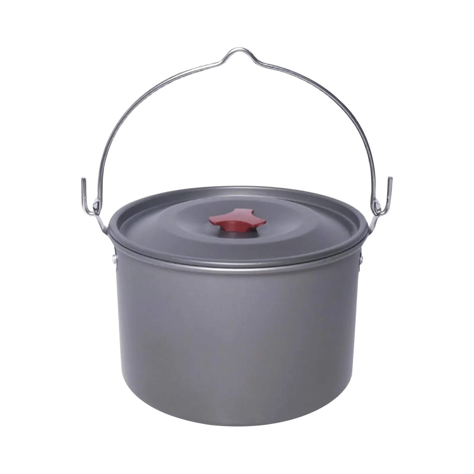 Походная подвесная кастрюля для кемпинга алюминиевая большая емкость с крышкой