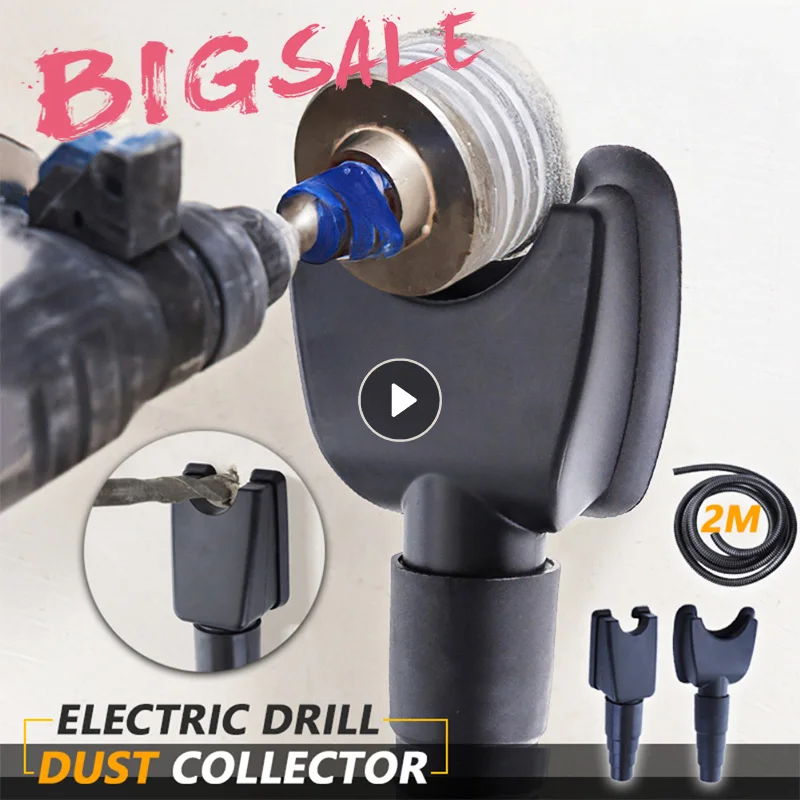 

Electric Drill Dust Hands-Free Dust Collector Drill Dust Collector Dustproof Device Power Tool Accessories Powerful Suction Part