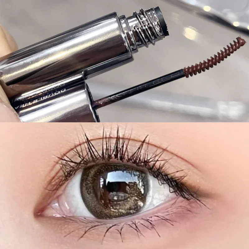 Тушь для ресниц с шелковым волокном водостойкая коричневая Черная