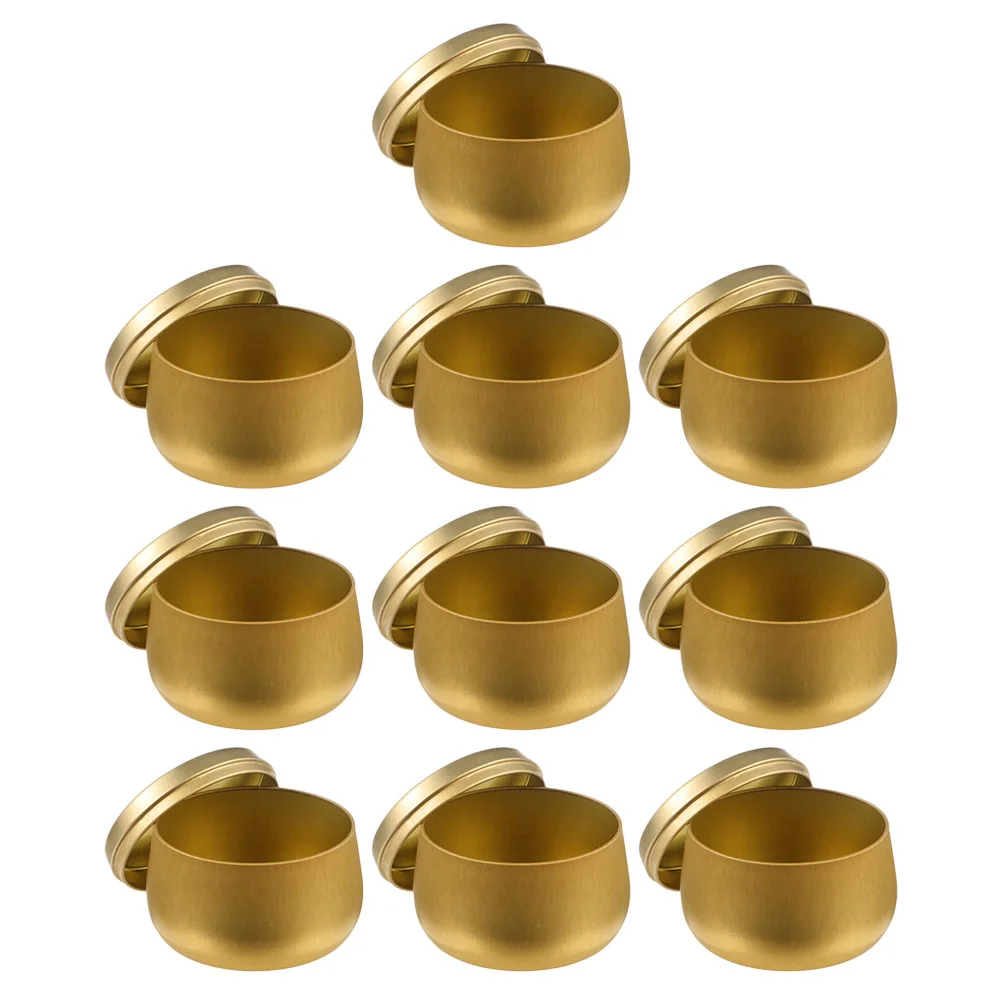 

10Pcs Round Metal Storage Tins Tinplate Jewelry Box Coffee Sugar Box for Tea Coffee Sugar Loose Leaf Tea Candy Herb Spices