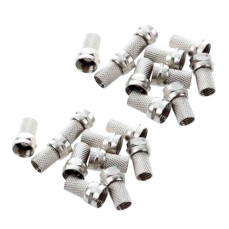 

Twist-On RG6 RG-6 F TV Connector No Crimping Pack Of 20