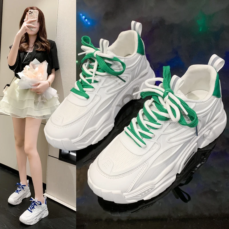 

Mesh Daddy Shoes Female Ins Tide 2022 Summer New All-match Breathable Thin Mesh Shoes Thick-soled Casual Sports Shoes Sneakers