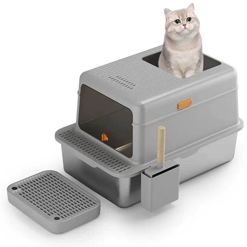 Большой контейнер для кошачьего туалета mofespop полностью закрытый туалет кошек с