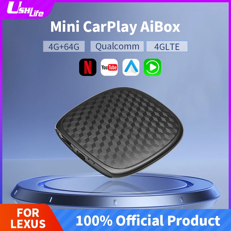 

Ushilife Carplay Ai Box Netflix Youtube беспроводная автомобильная система Android 4 + 64G Buletooth 5.0 Built-in GPS-адаптер для Lexus