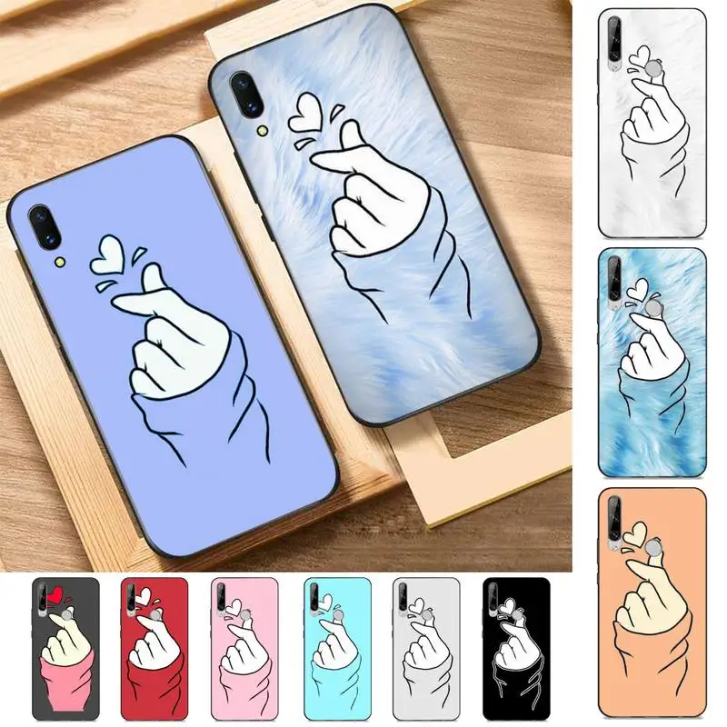 

Yinuoda Finger Heart Love Phone Case for Huawei Y 6 9 7 5 8s prime 2019 2018 enjoy 7 plus