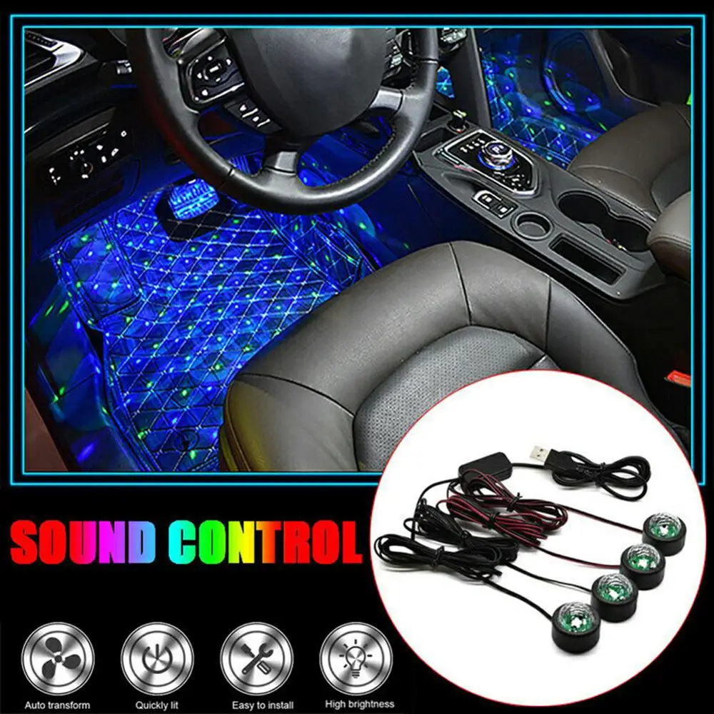 

Led Car Interior Ambient Foot Light Colorful Rgb Neon Mood Flash Starry Lights Usb Backlight Auto Decorative Atmosphere Lamps