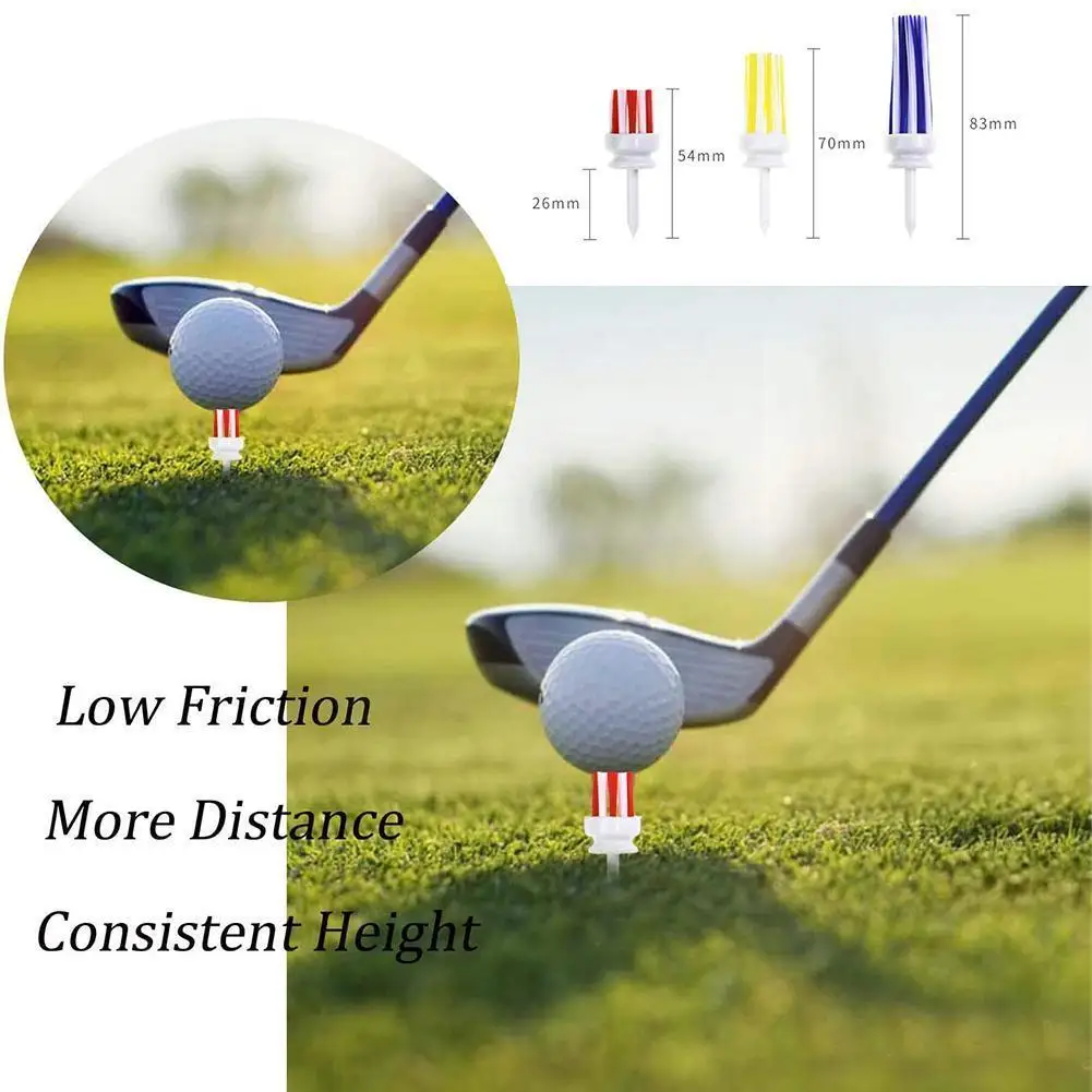 

Plastic Golf Tees Brush 3pcs Type Unbreakable Tee For Low Friction More Distance Different Height Fishing Tee Accessories F7e0