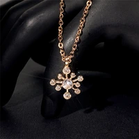 caoshi fresh style pendant necklace for women shinning cubic zirconia jewelry delicate elegant female daily wearable accessories
