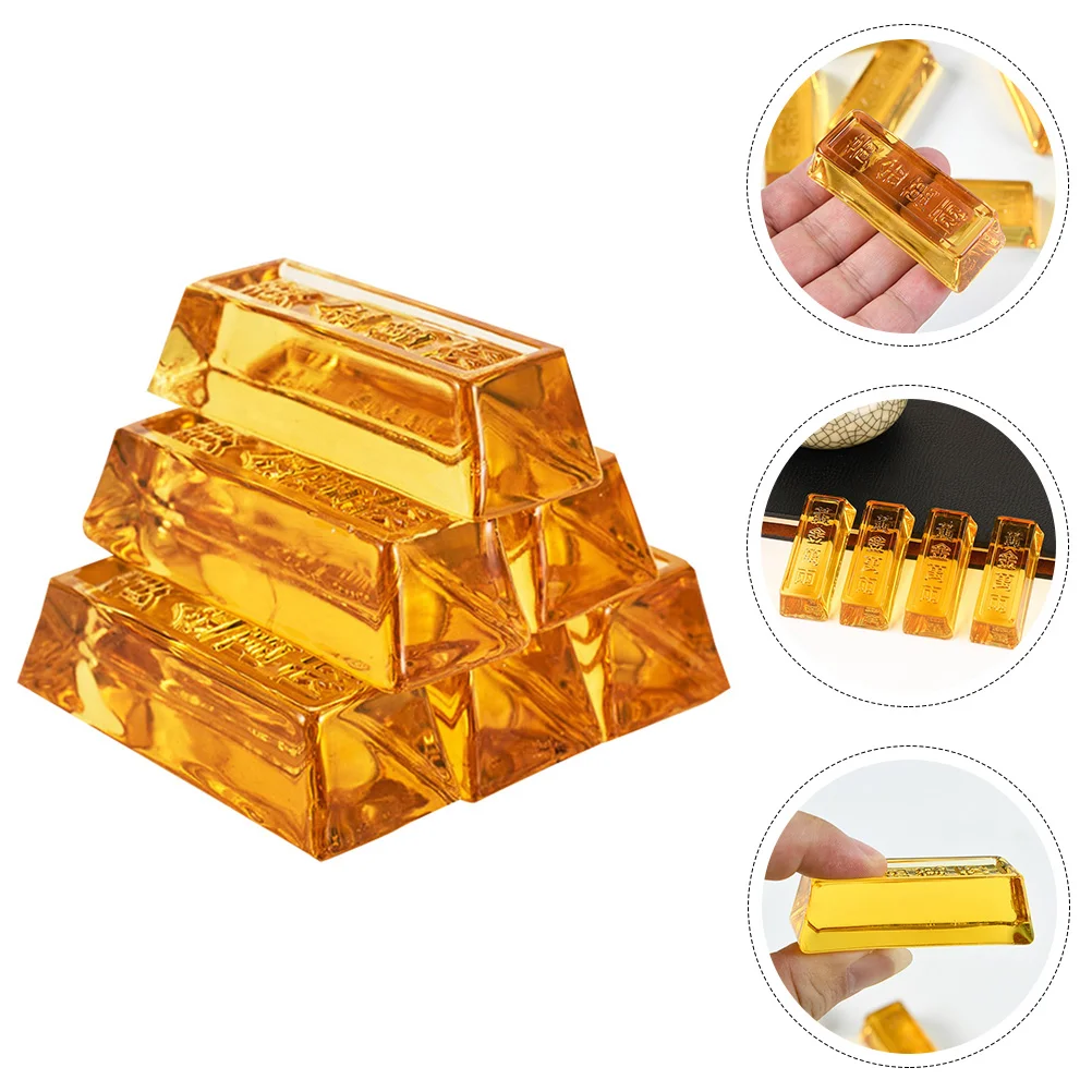 

Brick Bullion Bar Wealth Ingot Feng Decoration Shui Simulated Golden Ornament Pirate Luck Crystal Party Favors Props Simulation