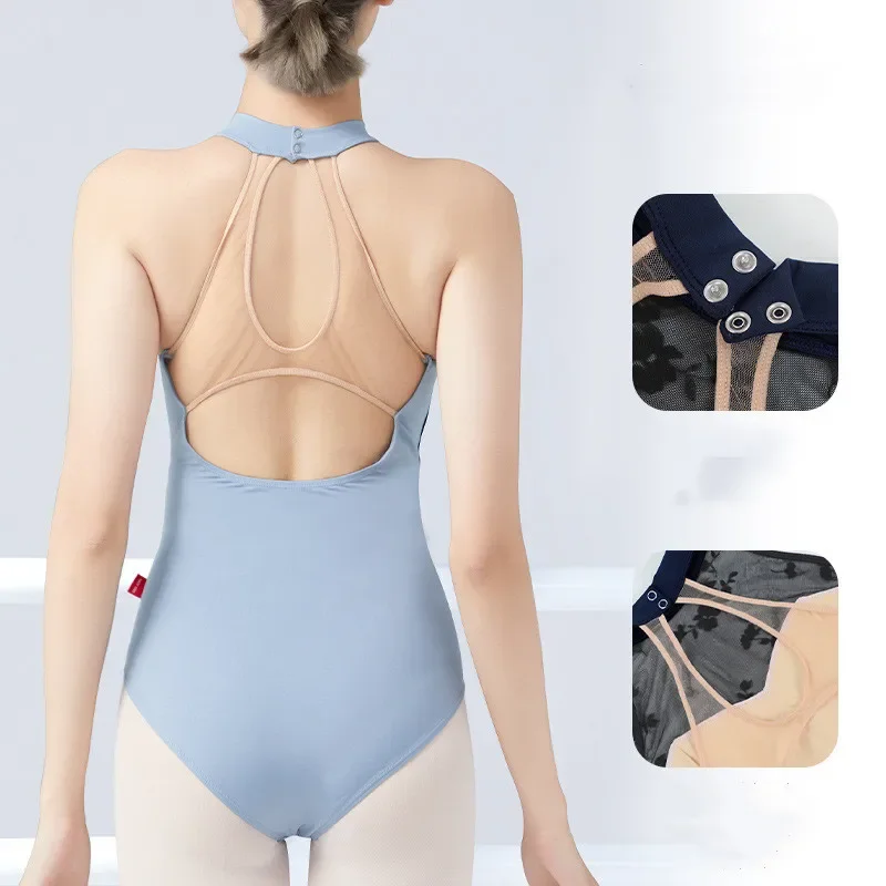 Балетные трико с высоким воротом женские водолазки гимнастический купальник