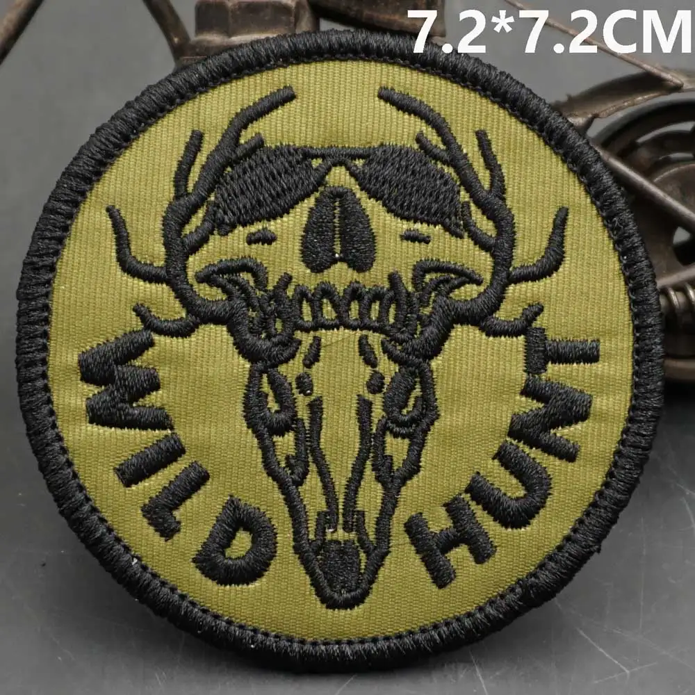 Нашивки с вышивкой оленя охотника липучкой и петлей значок для одежды шляпы