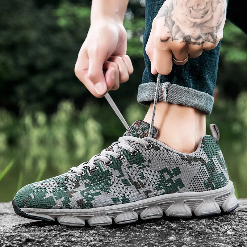 Кроссовки мужские камуфляжные теннисные кеды повседневная спортивная обувь для