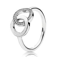 authentic 925 sterling silver sparkling signature circles with crystal ring for women wedding party europe pandora jewelry