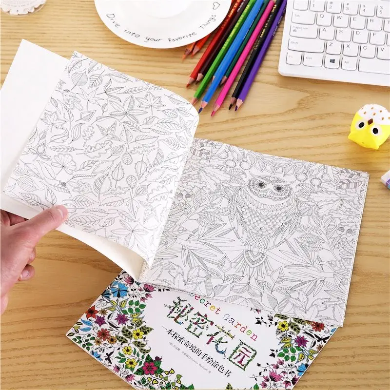 

Secret Garden Cartoon Printing Adult Coloring Activity Book Set Hand Drawn Datura Painting Color Drawing Book Libros Livros