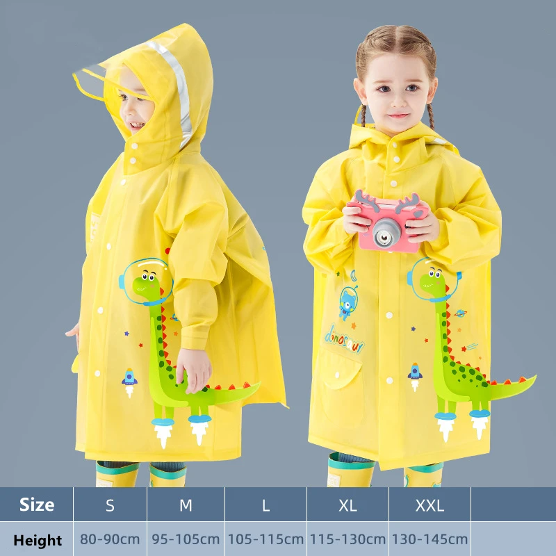 

Dinosaur Unicorn Rain Poncho Rain Coat Cute Kids Raincoat Wateproof Children Jacket with Backpack Position Student RainWear