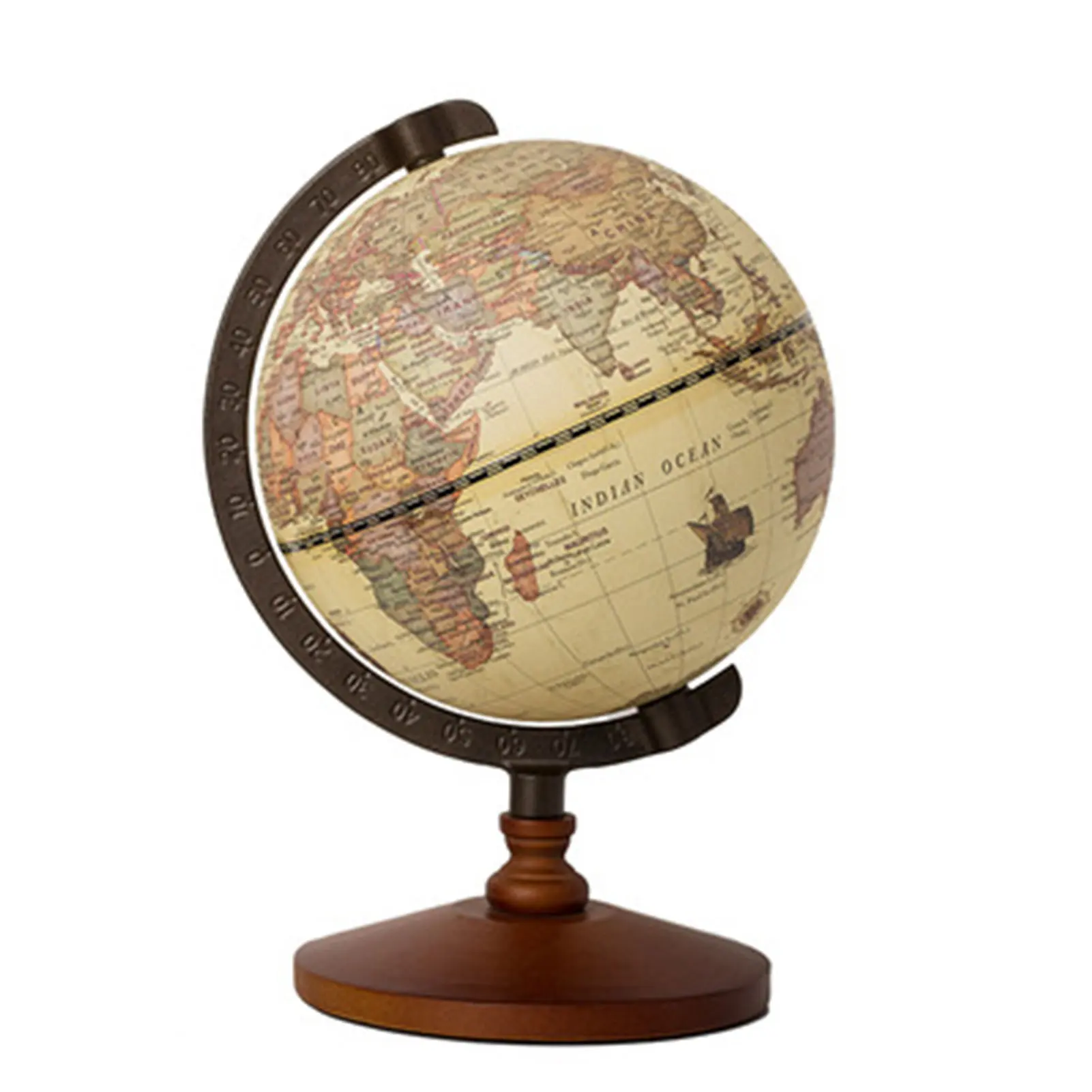 

Round Birthday Gift Antique Globe World Map Home Decor Bedroom School Desktop Ornament With Stand Living Room Office Souvenir