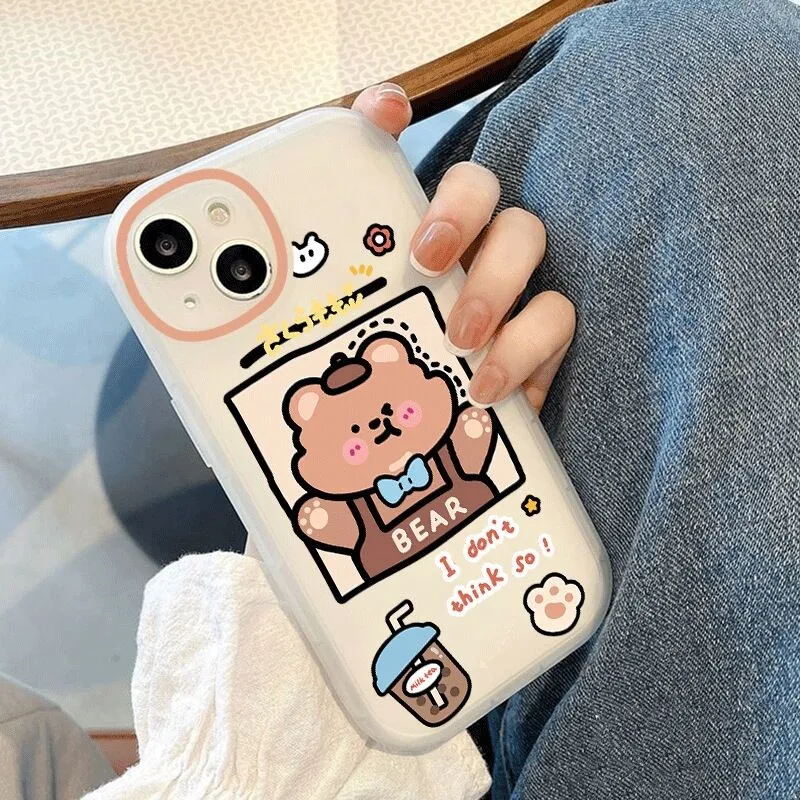 

kawaii cute cartoon image phone case for iphone 14 13 mini 11 pro max 12 soft back cover for iphone x xs max xr se 2 6s 7 plus 8