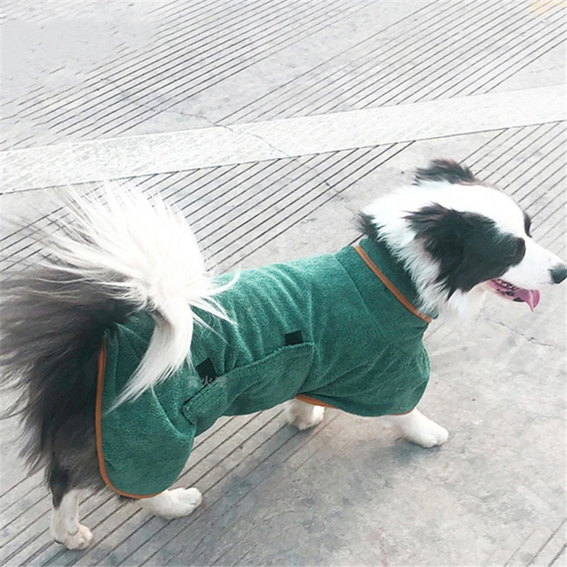 

Халат для собак, сушилка для домашних животных, пальто, одежда из микрофибры, абсорбирующее пляжное полотенце для больших быстросохнущих ко...