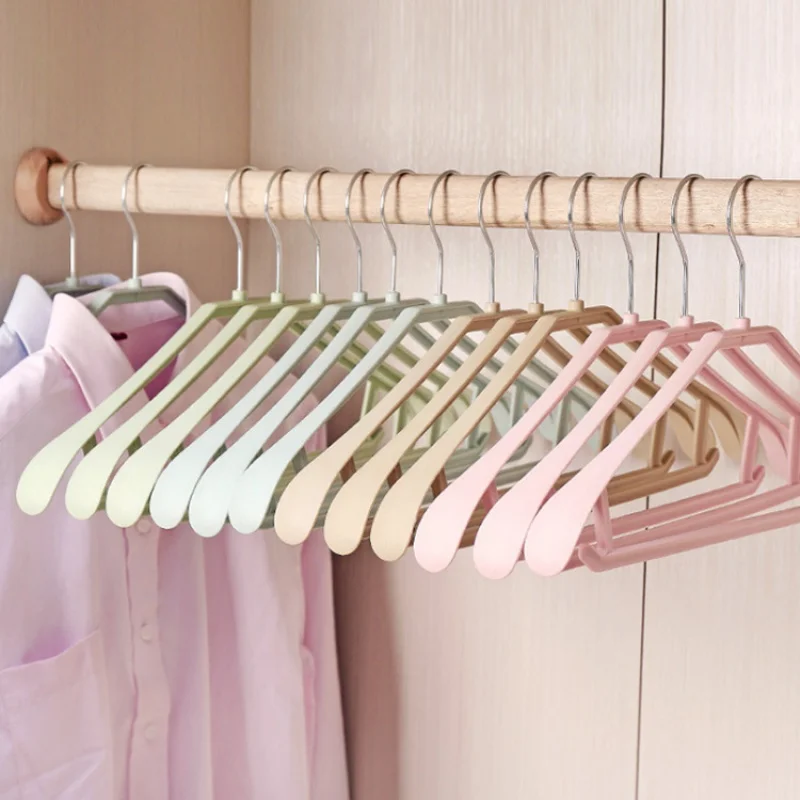 

storage bag[Futurism] Adult Wide Shoulder Hanger Extra Thick Plastic Anti-Slip Traceless Household Drying Hanging Clip Clothes T