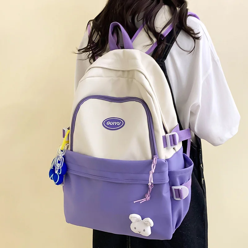 

New Female Cute Laptop College Backpack Ladies Trendy Leisure BookBag Women Kawaii Packet Girl Travel School Bags Fashion Nylon