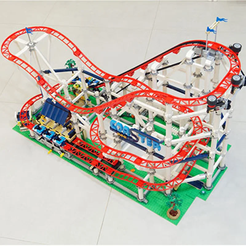 

4619PCS With 11 MINI Figures And Motor Fairground Big Roller Coaster Building Blocks Bricks Toys Kids Christmas Gift 18003 15039