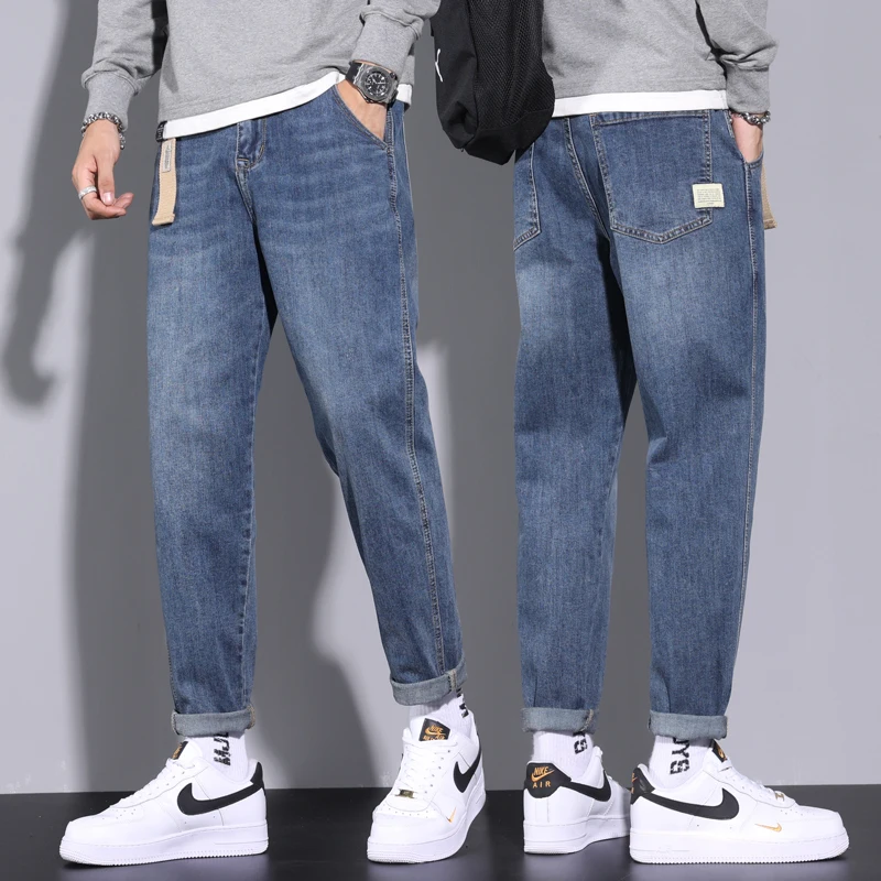 

2022 Streetwear Baggy Jeans Trousers New Spring Autumn Men Korean Fashion Loose Straight Denim Pants Male Brand Clothing Y47
