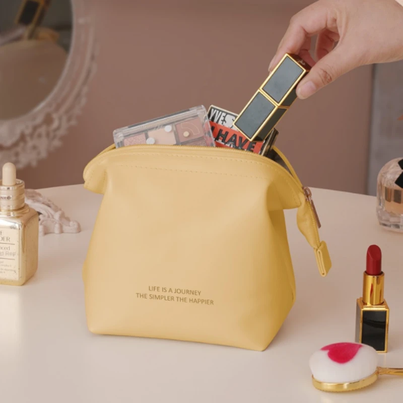 

Portable Travel Cosmetic Bag Waterproof Makeup Case Women Zipper Handbag Organizer PU Storage Pouch Girls Toiletry Wash Bags