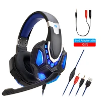 desktop music deep bass gaming earphone hd microphone breathable led light 3 5mm wired headset gamer phone ps4 pc switch