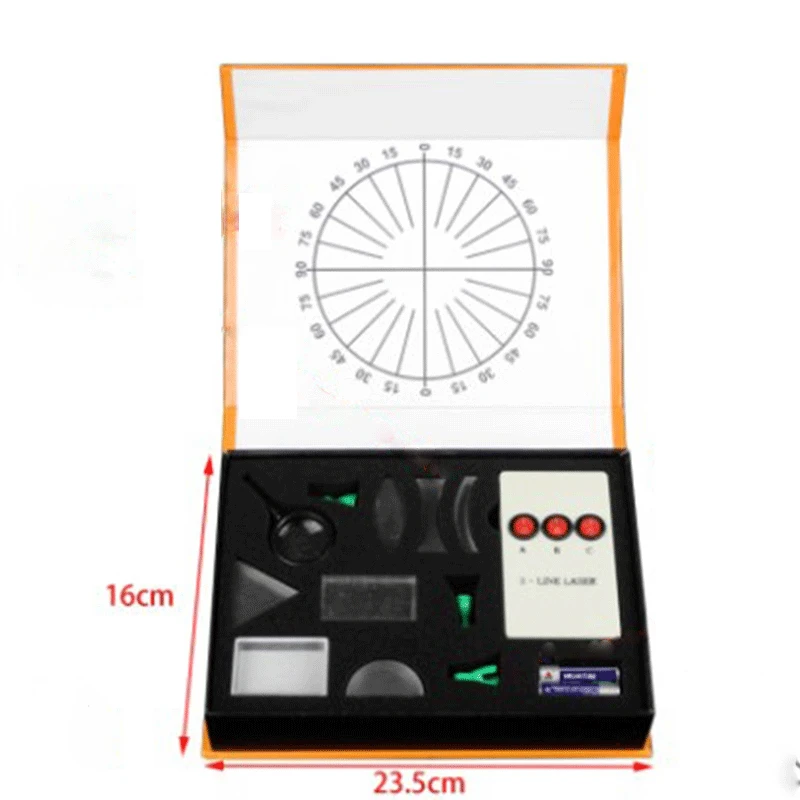 

Optical Experiment Kit Three-Line Parallel Laser Light Source Refraction Mirror Convex Concave Lens Triangular Prism