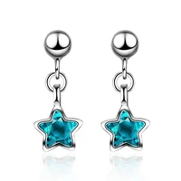 womens fashion cute azure galaxy small drop earrings minimal star zircon stone ear jewelry elegant female dangle earring gift