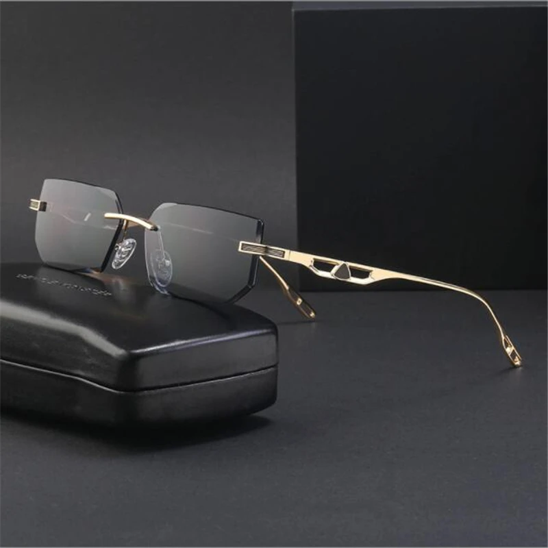 KAPELUS Rectangular metal rimmed glasses for women  Luxury designer with the same sunglasses wholesale  Unisex sunshade mirror