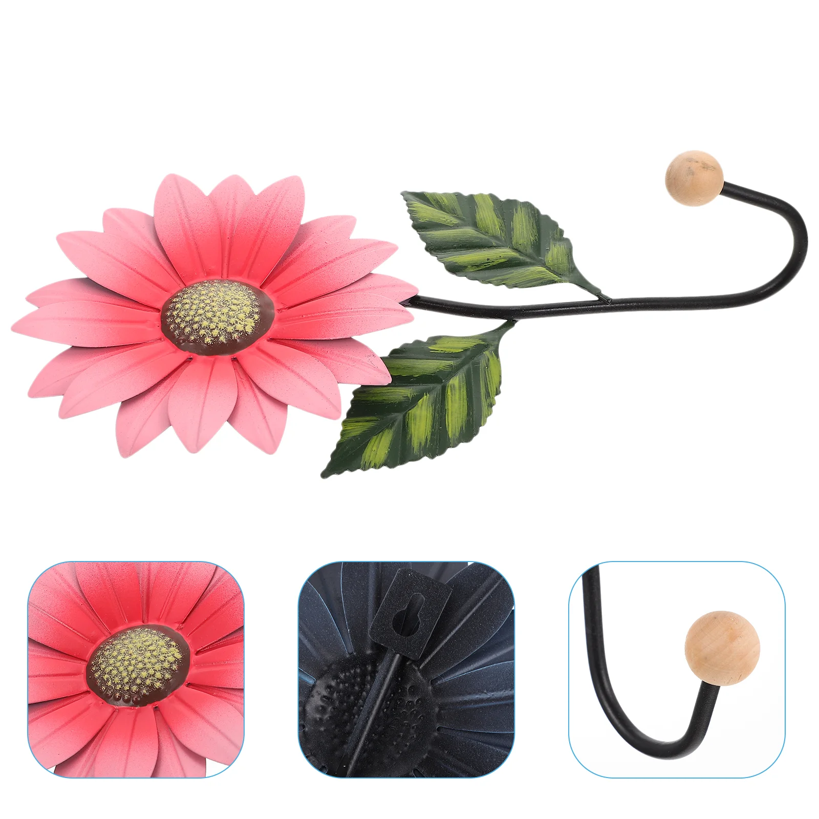 

Wall Hooks Flower Decor Hook Metal Iron Coat Hanger Hanging Sunflower Single Sculpture Bathroom Rustic Key Farmhouse Flowers Hat