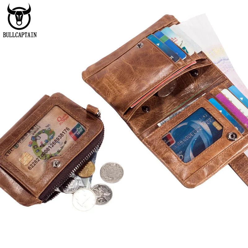 BULLCAPTAIN мужской кошелек из натуральной кожи в стиле ретро повседневный