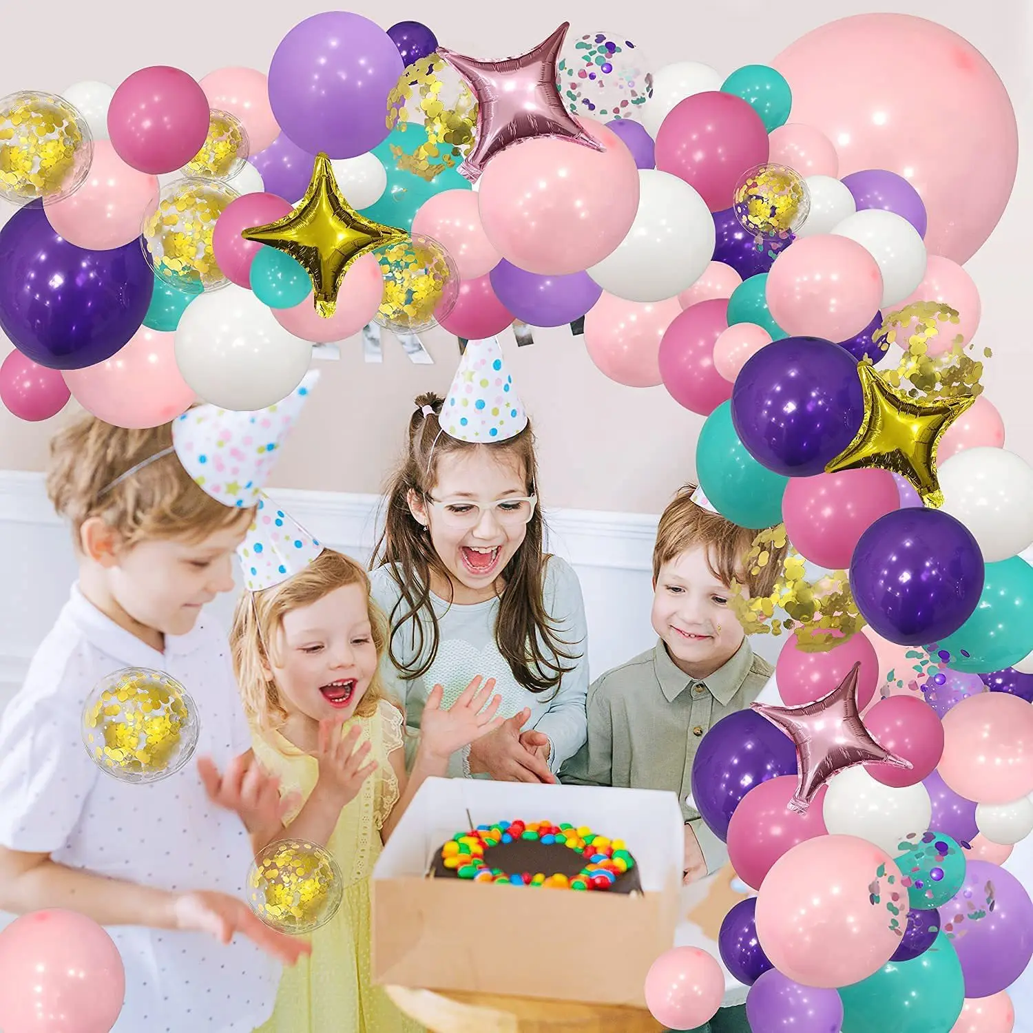 

145PCS Macaron Pink Purple Balloon Chain Set Arch Garland Children's Birthday Party Decoration Globos Balloons Wholesale