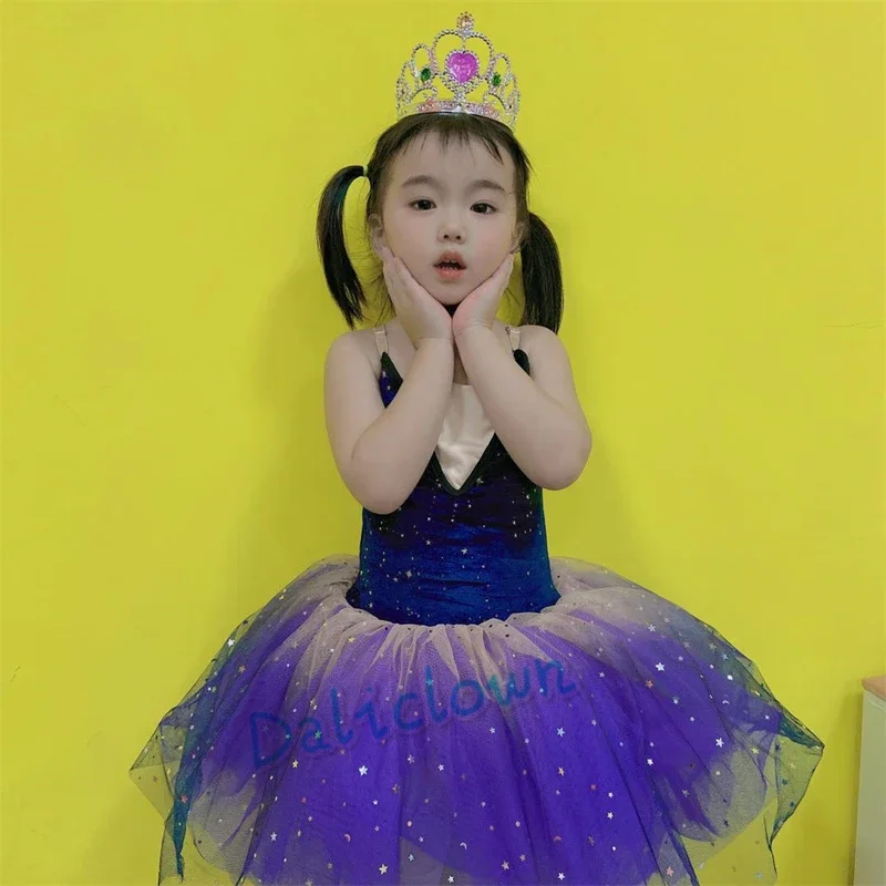 Блестящий детский танцевальный костюм Bing балетное платье для девочек юбка-пачка