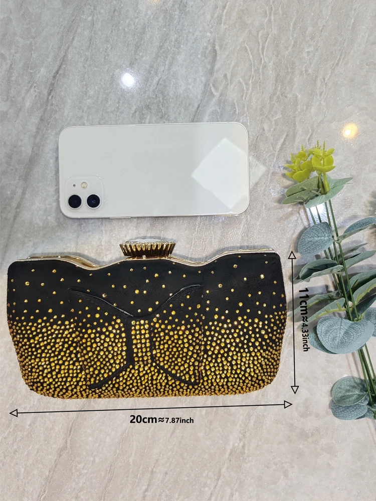 Summer Sandals 2023 Latest Versatile Clutch Italian Design Gold Butterfly Decoration High Heels Ladies Party Shoes Bag Set