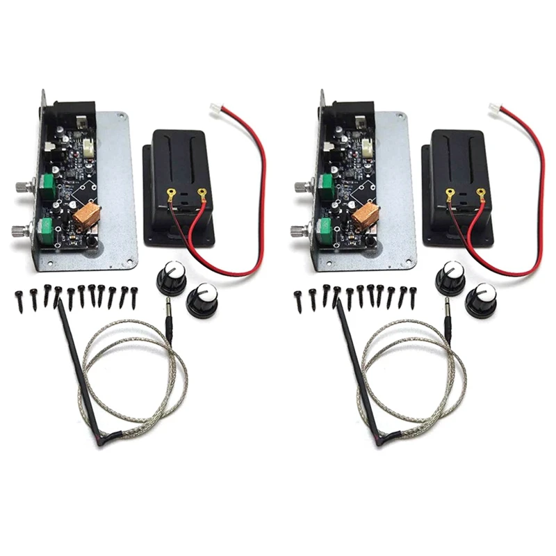 

2X Active Mute Guitar Pickup 3.5 Mm Output Plug Pickup With 9V Battery Box Black Silent Guitarra Accessories