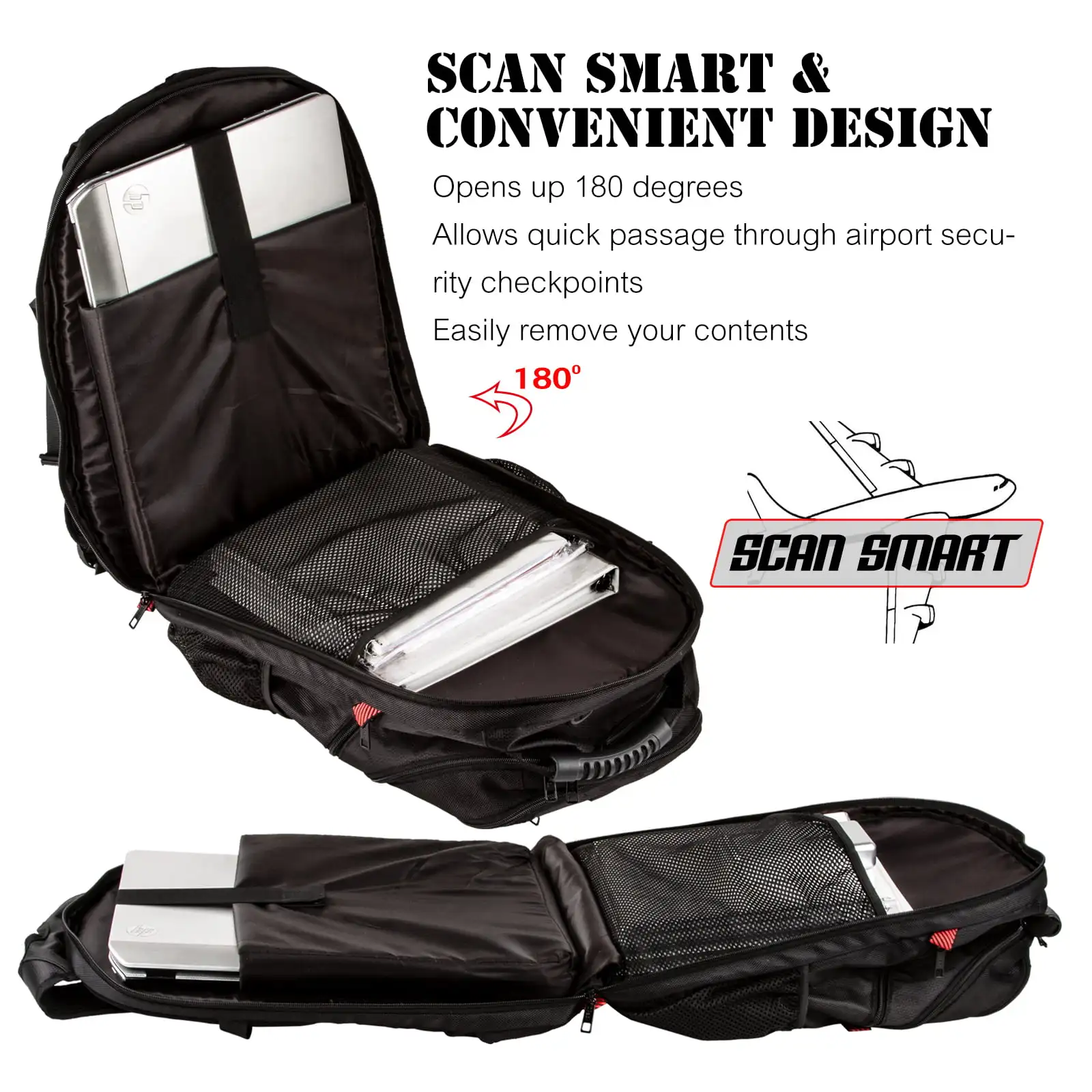Extra Large RFID-Safe Travel Backpack with USB Charging Port