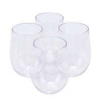 4pcs transparent imitation glass mug shatterproof plastic mug safe reusable beer mug high temperature resistant