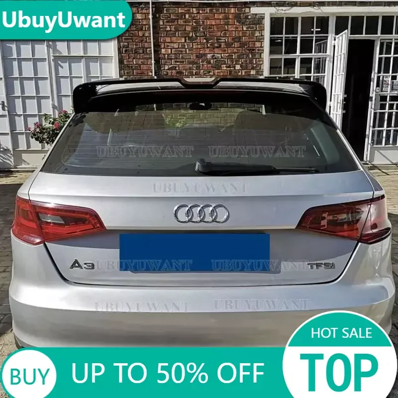

Для Audi A3 S3 S Line 8 в хэтчбек 5 дверей 2014-2018 задний спойлер из АБС-пластика на крышу багажника крыло багажника аксессуары