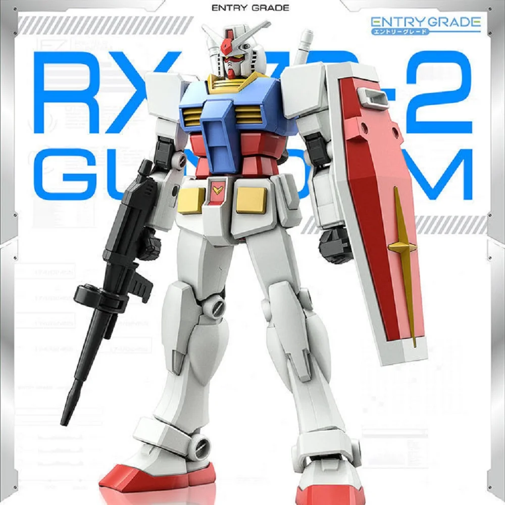 

Bandai Gundam Model Kit Anime Figure EG 1/144 RX-78-2 White Devil Gundam Genuine Gunpla Kid Gift Toy
