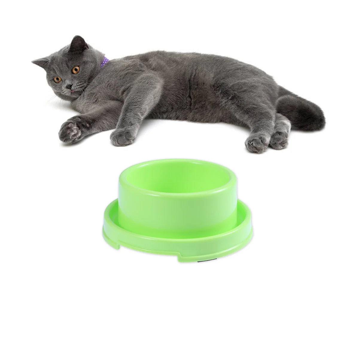 

Circle Pet Food Bowls Anti-ant Dog Feeding Dishs For Puppy and Cat (Green)