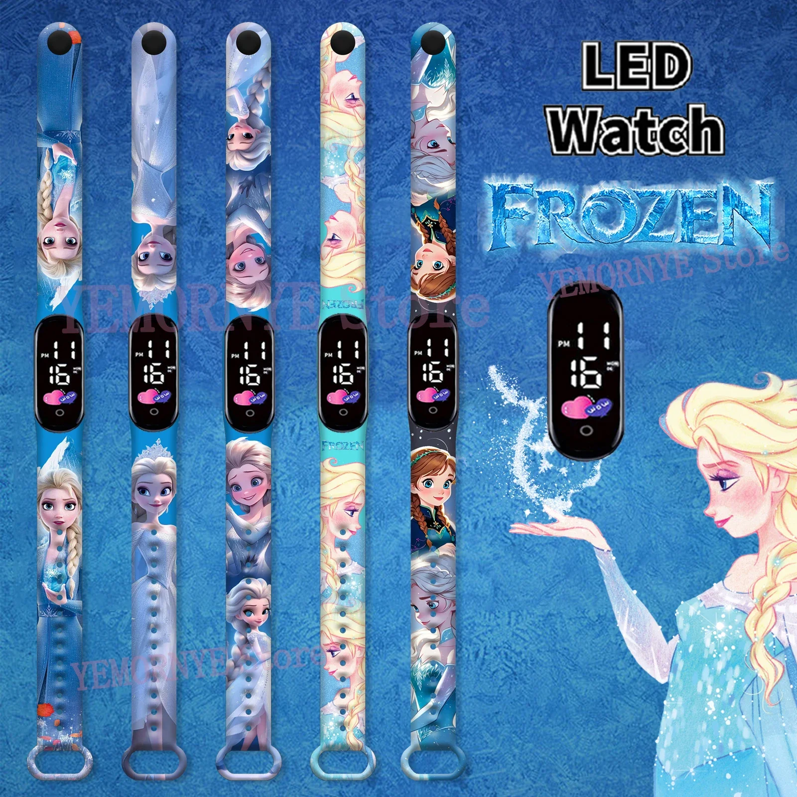 Цифровые детские часы с рисунком из мультфильма Холодное сердце