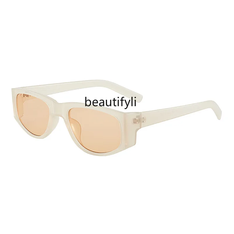 

yj Transparent Tawny Japanese Sunglasses Men's Summer Super Popular Trendy Small Square Box Y2g Super Cool Sunglasses